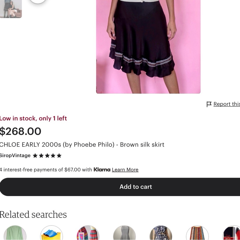 Chloe Black and White Ruffled Knee-Length Skirt